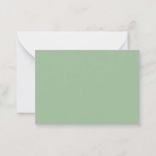 Sage Green Minimalistisch Simple Monogram Two Bord Mitteilungskarte (Rückseite)