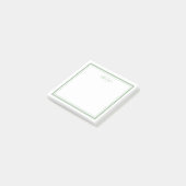 Sage Green Minimalistisch Simple Monogram Two Bord Post-it Klebezettel (angewinkelt)