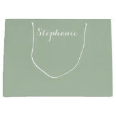 Sage Green Minimalistisch Simple Name Boho Große Geschenktüte (Vorderseite)