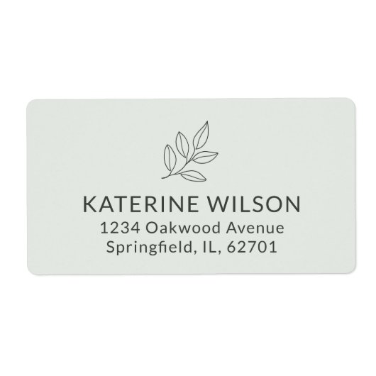 Sage Green Minimalistisch Small Business Shipping (Vorne)