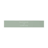 Sage Green Minimalistisch Typografy Wedding Einladungsbanderole (Flach)