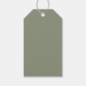 Sage Green Minimalistisch Wedding Danke | elegant Geschenkanhänger (Rückseite)
