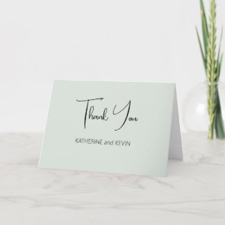 Sage Green Minimalistisch Wedding Dankeschön Card Dankeskarte