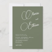 Sage Green Minimalistisch Wedding Einladung (Vorderseite)