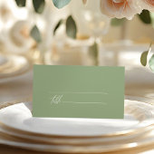 Sage Green Minimalistisch Wedding Platzkarte