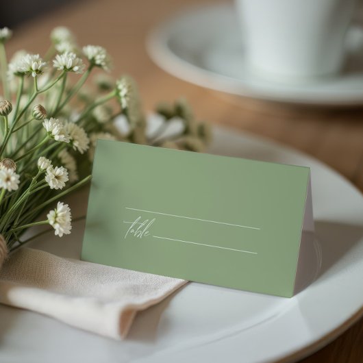Sage Green Minimalistisch Wedding Platzkarte