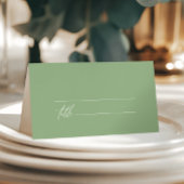Sage Green Minimalistisch Wedding Platzkarte