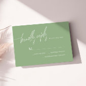 Sage Green Minimalistisch Wedding RSVP Card Karte