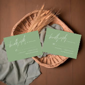 Sage Green Minimalistisch Wedding RSVP Card Karte