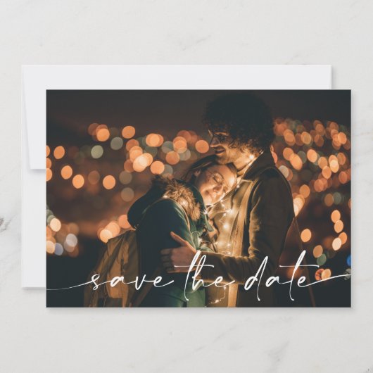 Sage Green Minimalistisch Wedding Save the Date Ca (Rückseite)