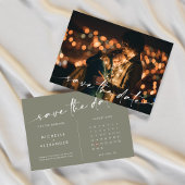 Sage Green Minimalistisch Wedding Save the Date Ca