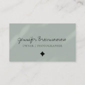 Sage Green minimalistische berufliche Kalligraphie Visitenkarte (Rückseite)