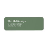 Sage Green Minimalistische Rücksendeadresse (Vorne)