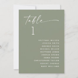 Sage Green minimalistische Sommer Hochzeitssitzkar Einladung