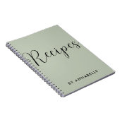 Sage Green Minimalistisches einfaches Rezept Buch (Rechte Seite)