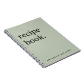 Sage Green Minimalistisches einfaches Rezept Buch (Rechte Seite)