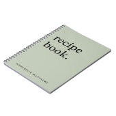 Sage Green Minimalistisches einfaches Rezept Buch (Linke Seite)