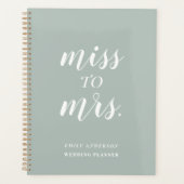 Sage Green Miss an Mrs. Wedding Planner Planer (Vorderseite)