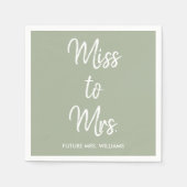 Sage Green Miss zu Brautparty Bach Party Serviette (Vorderseite)