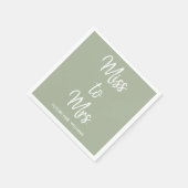 Sage Green Miss zu Brautparty Bach Party Serviette (Ecke)