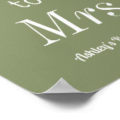 Sage Green Miss zu Mrs. Brautparty Poster (Ecke)