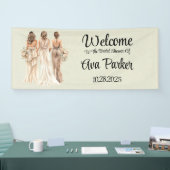Sage Green mit Bridesmaier Brautparty Willkommen Banner (Messe)