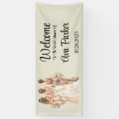 Sage Green mit Bridesmaier Brautparty Willkommen Banner (Vertikal)