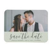 Sage Green mit Dots Save the Date Hochzeitsstift F Magnet (Horizontal)
