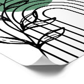 Sage Green Mitte des Jahrhunderts botanische Geome Poster (Ecke)
