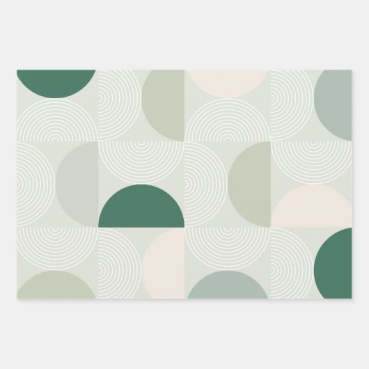Sage Green Mitte Jahrhundert Moderne Kunst der Arc Geschenkpapier Set (Vorderseite 2)