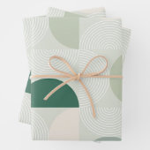 Sage Green Mitte Jahrhundert Moderne Kunst der Arc Geschenkpapier Set (Beispiel)
