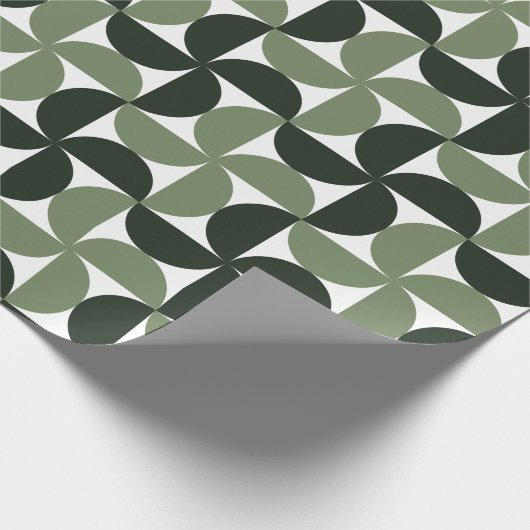 Sage Green Mitte Jahrhundert Modernes Muster Geschenkpapier (Ecke)