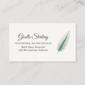 Sage Green Mobile Notary Public Modern Foto Visitenkarte (Rückseite)