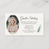 Sage Green Mobile Notary Public Modern Foto Visitenkarte (Vorderseite)