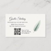 Sage Green Mobile Notary QR Code Modernes Foto Visitenkarte (Rückseite)