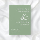 Sage Green Modern Ampere und Typografie Hochzeit Save The Date