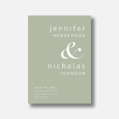 Sage Green Modern Ampere und Typografie Hochzeit Save The Date