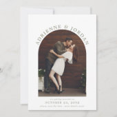 Sage Green Modern Arch Foto Save the Date (Vorderseite)