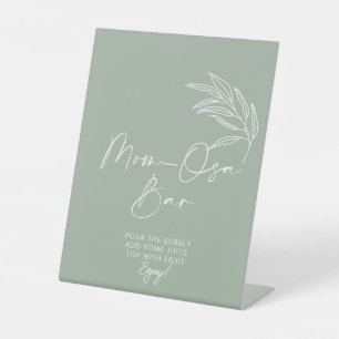 Sage Green Modern Baby Dusche Mama-osa Bar Sockelschild