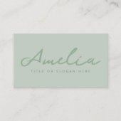 Sage Green Modern Beruflich Social Media Visitenkarte (Vorderseite)