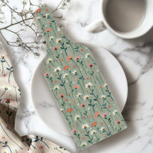 Sage Green Modern Boho Wildblume Cutting Board