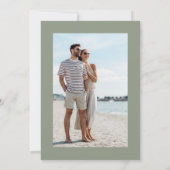 Sage Green Modern Boho Wildblume Wedding Foto Save The Date (Rückseite)