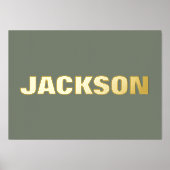 SAGE GREEN Modern Bold EDITABLE TEXT GOLD Foliendrucke (Vorderseite)