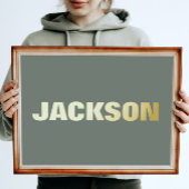 SAGE GREEN Modern Bold EDITABLE TEXT GOLD Foliendrucke