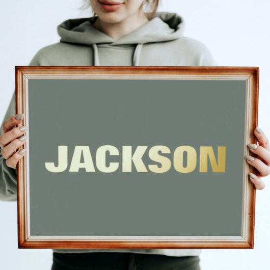 SAGE GREEN Modern Bold EDITABLE TEXT GOLD Foliendrucke