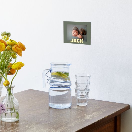 Sage GREEN Modern Bold EDITABLE TEXT GOLD Foto Foliendrucke (Ablage(Küche))