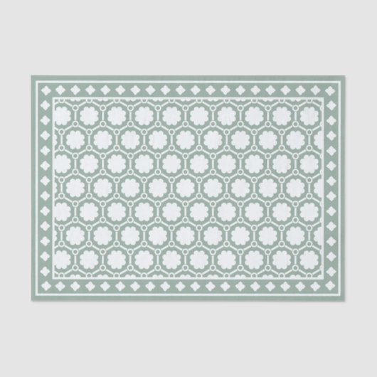 Sage Green Modern Bone Inlay Decoupage Paper Seidenpapier (Vorderseite)