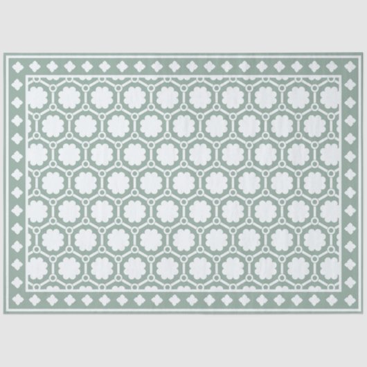 Sage Green Modern Bone Inlay Decoupage Paper Seidenpapier (Vorderseite)