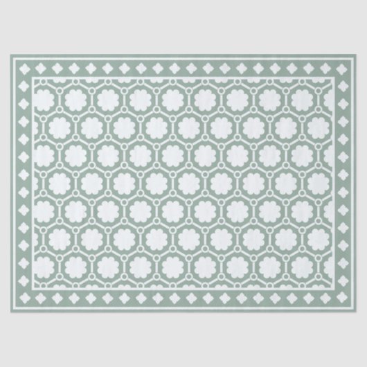 Sage Green Modern Bone Inlay Decoupage Paper Seidenpapier (Vorderseite)