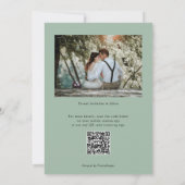 Sage Green, Modern Botanical Greenerity QR-Code Save The Date (Rückseite)
